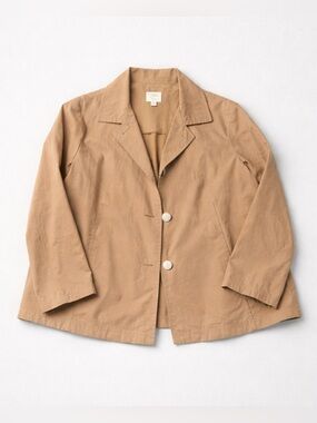 J.Jill Tan Two Button Light Jacket Lapels Classic Staple Capsule Work Wear